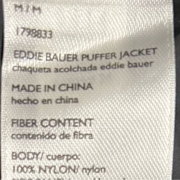 Eddie Bauer Black Puffer Jacket with High Collar and Insulation - Picture 8 of 10